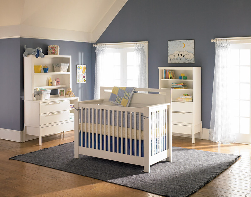Chambre bébé coleur bleu gris